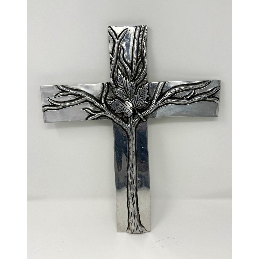 A La Carte 1999 Tree of Life Metal Wall Cross w/ Scripture John 15:7-8